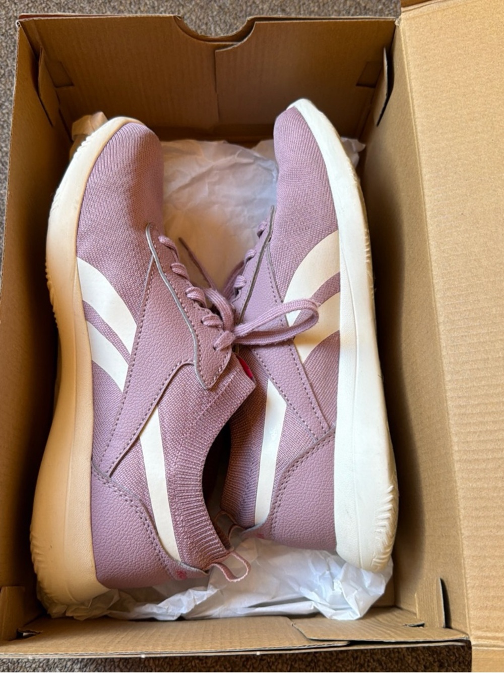 Reebok Women's Pink and White Low-Top Sneakers